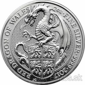 Strieborná investičná minca The Queen´s Beasts Red Dragon 2