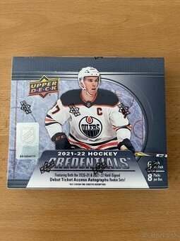 Upper deck Credentials 2021/22 box hokejových kariet