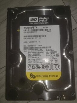 Pevný disk HDD SATA 1TB WD Black, SMART OK