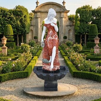 Zámecká mramorová fontána - Dáma s vědrem - UNIKÁT