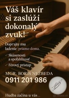 Ladenie pianín a  klavírov,  ladič klavírov