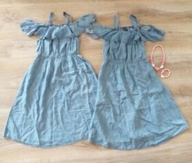 Nové dievčenské rifľové letné šaty 146/152