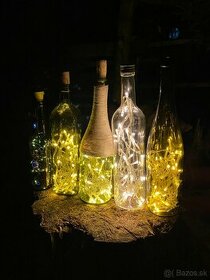 Sklenená dekoračná fľaša so svetlom - 1