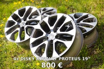 Predám 4x 19” originál disky Renault Proteus + TPMS