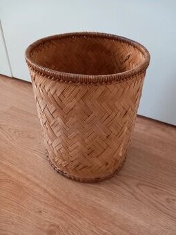 Stará prútená/lyková nádoba, košík 23x18,5 cm