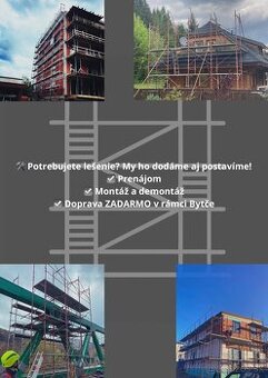 Lešenie prenájom, montáž a demontáž