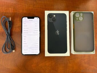 iPhone 13 256 GB Midnight – TOP stav, puzdro + kábel ZDARMA