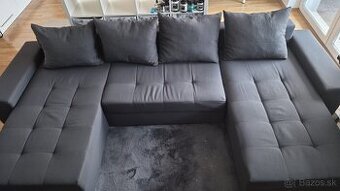 Predám tmavosivú sedačku – rozkladacia, s úložným priestorom