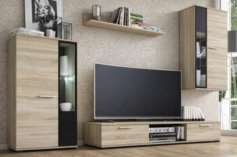 Obývacie zostavy dub sonoma a biely mat