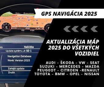 Aktualizácia navigácie 2025 MAPY GPS EURÓPA SD / USB