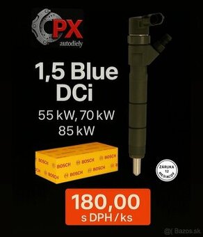 Repasované vstrekovače Bosch 1.5 Blue DCi - 55kw, 70kw, 85kw