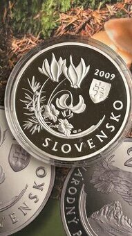 Slovenske mince proof, striebro, korunova mena.