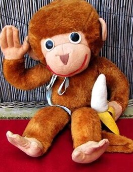 Koupím opice retro stará hračka s banánem