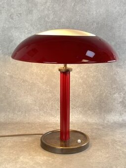 Art deco stolová lampa Hríb so sklom
