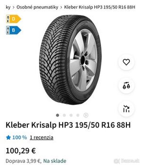 Zimné pneumatiky 195/50 R16