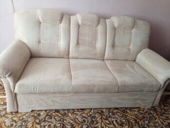 Svetla rozkladacia  gaucova suprava 2 ks kresla