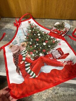 Vianočná detská zástera s chňapkou - 1