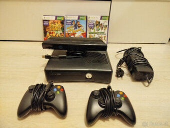 Xbox 360 S + Kinect + 2x Ovladac + Hry