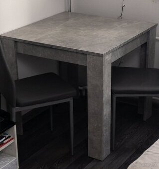 Jedálenská zostava DUO - betón/sivá