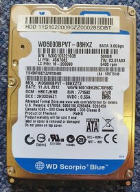 2,5" HDD WD Blue 500GB SATA 5400RPM