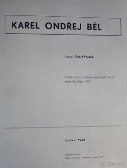Karel Ondřej Bél - Prof. Dr. Albert Pražák