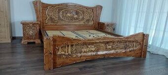 Drevená posteľ Poľovnicke motivy 180x200 vrátane ortopedick