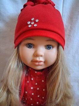 Červená viacdielna bodkovaná súprava pre bábiky