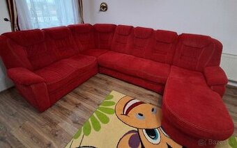 Veľká sedačka pohovka v tvare U, sedacia súprava rozkladacia