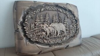 Drevený obraz 56×39cm hr.4 cmPoľovnicke motivy