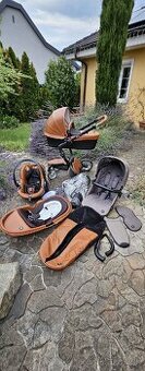 Kočík Mima Xari Camel, autosedačka Xari a Mima Sport šedá