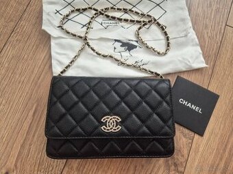 Nová luxusná kabelka CHANEL WOC kožená caviar čierna