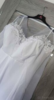 Snehobiele tehotenské svadobné šaty nové