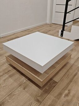 Konferenčný stolík JOSH farba biela / dub sonoma - 1