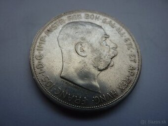 R-U vzácnejšia 5 koruna 1909 Schwartz vo veľmi peknom stave