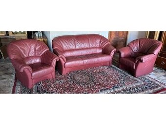 Kožená sedací souprava 3+1+1, 3127