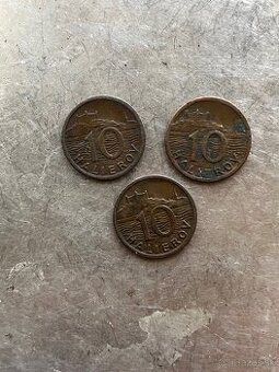 Predám 10 halierov 1942 – Slovenský štát (3 ks)