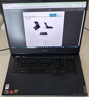 Predám Lenovo Legion 5 17ACH6H, Ryzen 7, RTX 3070, 32GB RAM,