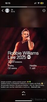 ROBBIE WILLIAMS PRAHA 7.9.2025