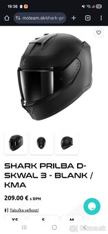 Nova helma Shark matna cierna velkost S