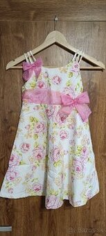 Dievčenské bielo ružové šaty