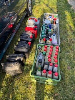 Predám rôzne oleje – do kosačky, 2T, 4T, nemrznúca