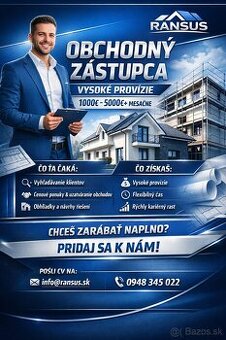 Obchodný zástupca – 2000€ až 5000€+ (bez stropu)