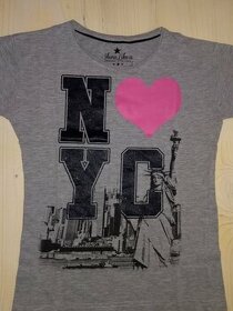 Sivé tričko s nápisom NYC č.146/152