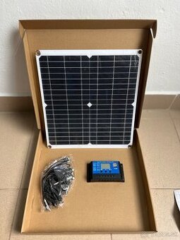 solarny panel + regulacia + kable 30w