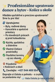Ponúkame pekne UPRATOVANIE