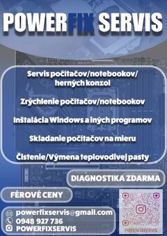 SERVIS PC/NOTEBOOK/HERNÁ KONZOLA