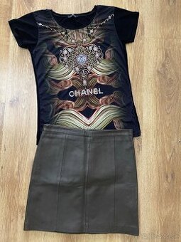 Kožena sukňa plus tričko - 1