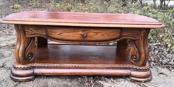 Masívny dubový konferenčný stôl so šuplíkom