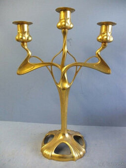 Veľký svietnik, cín, pozlátený, ORIVIT, secesia okolo roku 1