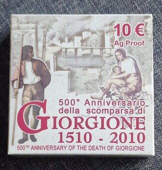 TALIANSKO 10€ Ag 2010  - Giorgione PROOF (v etui)